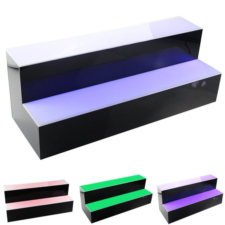 亚克力发光酒座 两层阶梯功能酒水展示架 led发光酒架