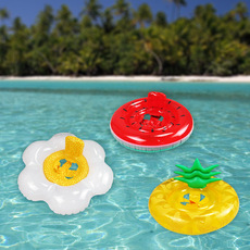 婴幼儿游泳座圈新款充气儿童菠萝座圈宝宝凤梨坐圈宝宝充气游泳圈