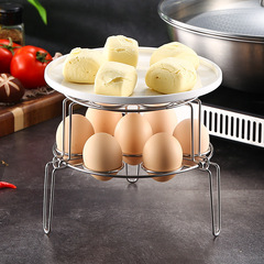 Bold and Non-magnetic Stainless Steel Multi-purpose Steamer Triangle Steamer Egg Rack Stainless Steel Egg Steamer