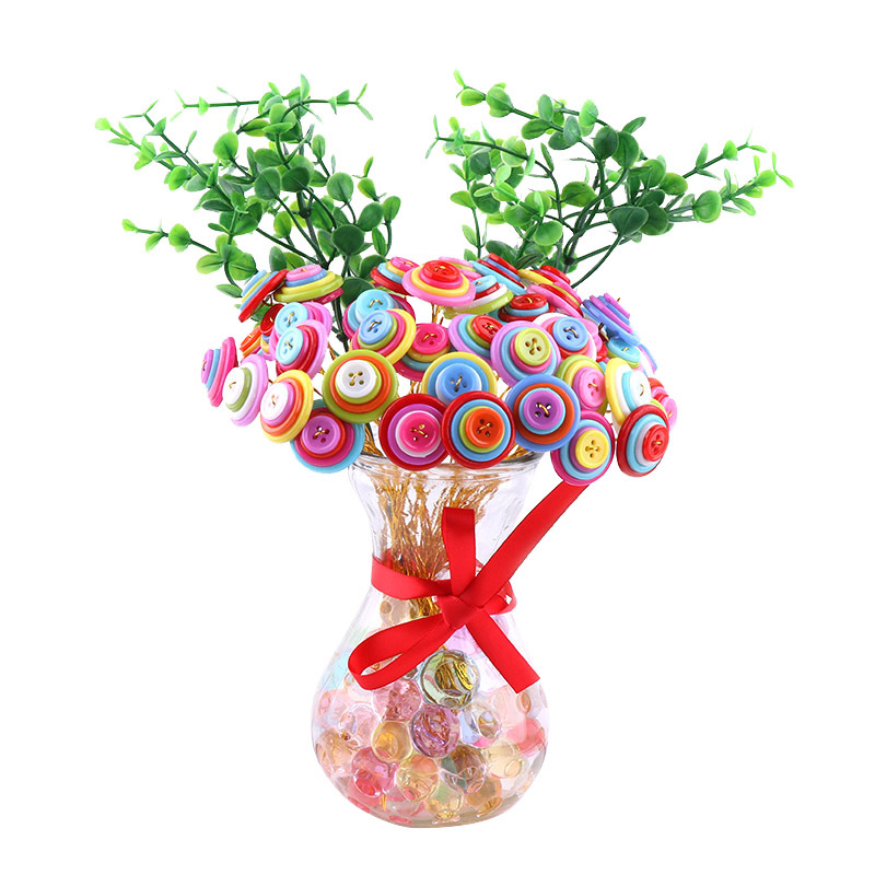 Botón bouquet creativo hecho a mano DIY paquete de material de producción olla regalo del Día de la madre del día del maestro