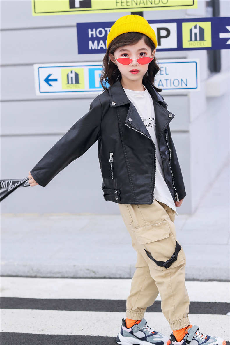 Fashion Solid Color Pu Boys Outerwear display picture 2