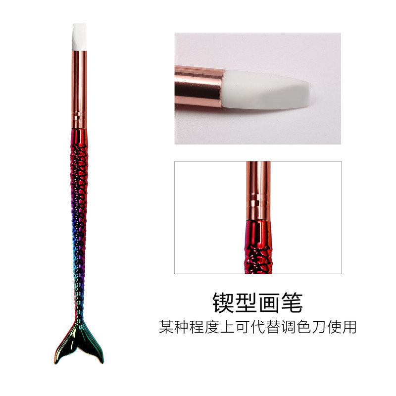 Cruz-frontera especial Sirena Varilla pluma de silicona manicura de silicona pluma de grabado hueco pluma pintada