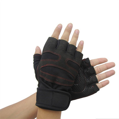 纏繞加壓護腕半指防滑矽膠戶外騎行運動器材健身鍛煉舉重訓練手套