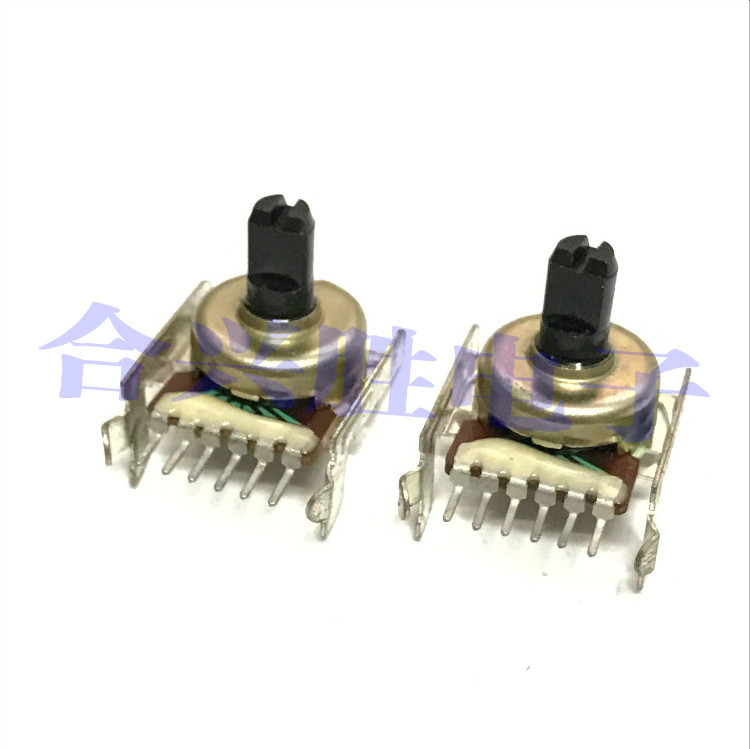 台湾F普耀161型旋转电位器双联A50K 卧式6脚 音响功放音量电位器