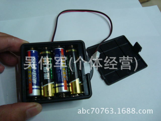 电池盒塑料实验学生科教玩具灯具配件电源连接线直流驱动源4节5号