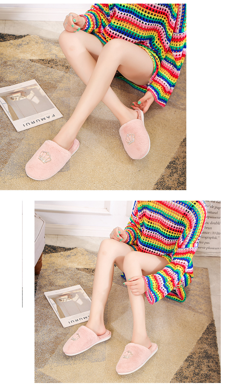 new winter warm slippers non-slip soft bottom slippers NSPE13418