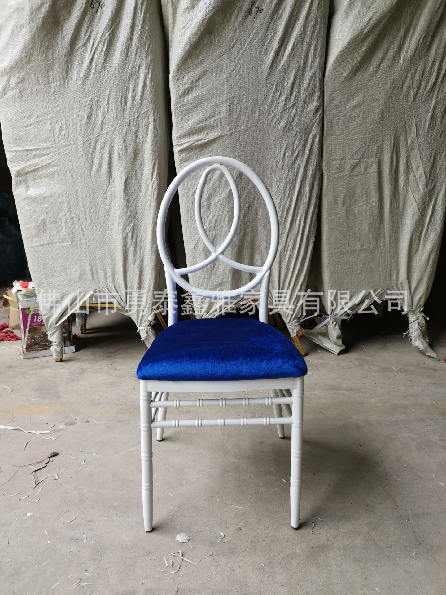 厂家批发铝合金竹节椅圆背椅婚礼凤凰金属椅子户外餐椅带座垫