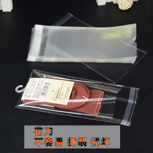 OPP self-adhesive bag sock packaging bag self-adhesive plastic bag transparent bag wholesale semi-circle hanging hole plastic bag
