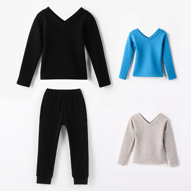 男童练功服儿童加绒加厚舞蹈服男孩拉丁舞服装幼儿中国舞演出服