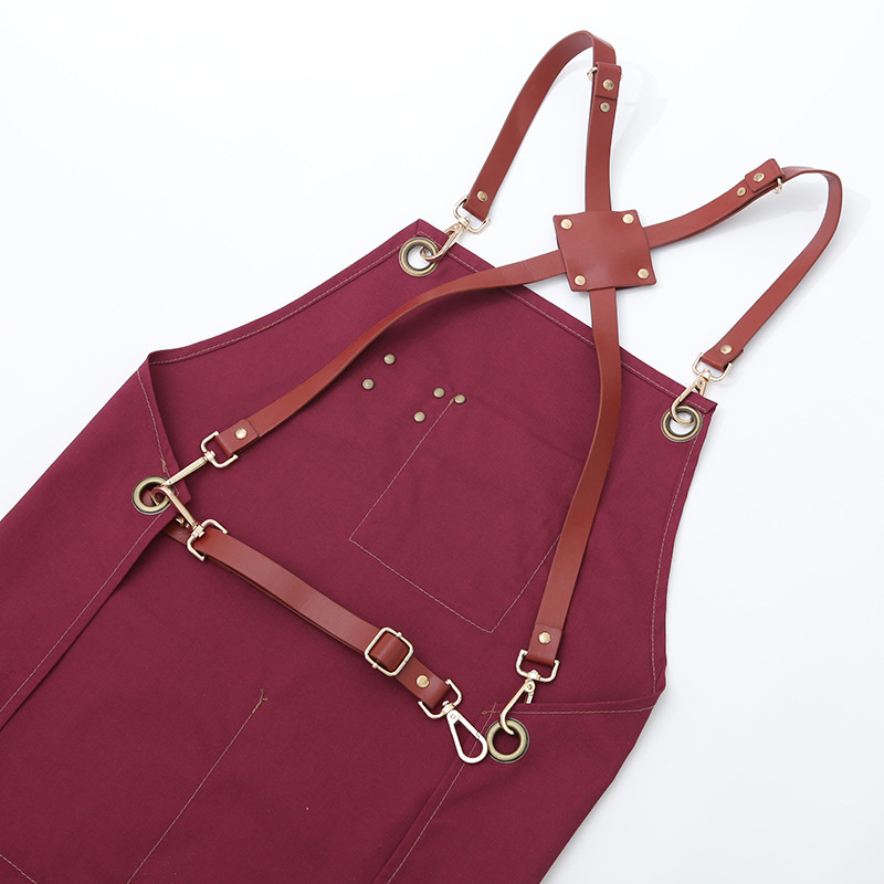 Delantal logotipo personalizado moda Coreana lienzo antifouling Barbero café leche tienda de té Cocina Ropa trabajo en casa para las mujeres