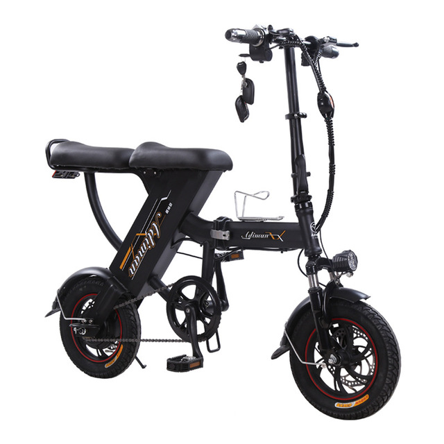 Adiman xe đạp điện pin lithium du lịch gấp xe đạp đôi nam nữ lái xe pin người lớn mini xe tay ga Xe tay ga mini