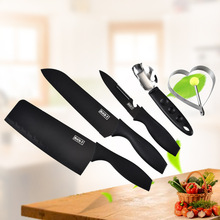 黑钢德国不锈钢五件套刀具 厨房全套厨具套装组合 家用菜刀菜板
