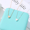 Fresh small necklace heart-shaped, glossy three dimensional pendant, chain for key bag 