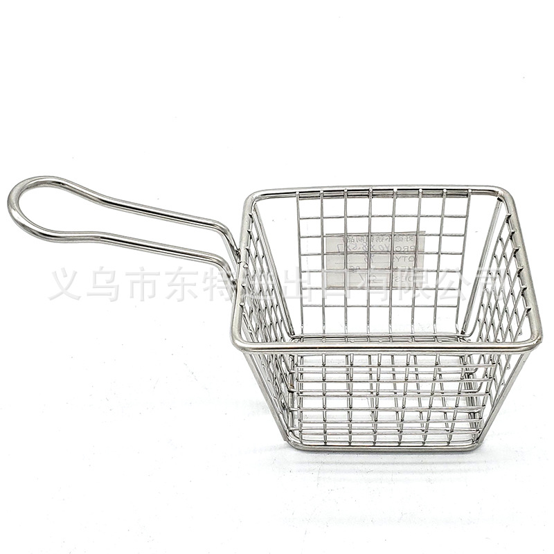 Factory direct sales of stainless steel frying baskets and sieves, French fries frying baskets, deep-frying baskets, filters and sieves, snack and pastry baskets and frames detail image 15