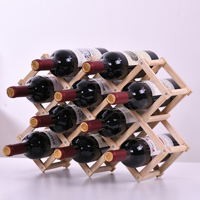 new pattern solid wood To fake something antique Wine Wine rack Foldable Wine Racks European style originality Wine cabinet Shelf