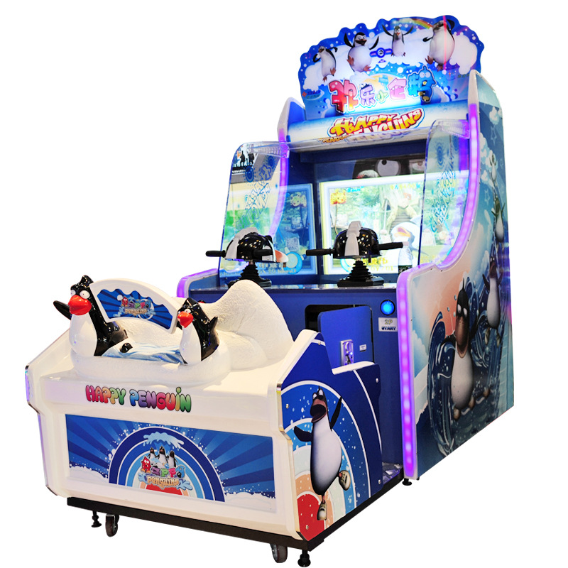 gran máquina de juego de monedas de entretenimiento de chorro de agua feliz pingüino parque de atracciones infantil equipo de juego interior