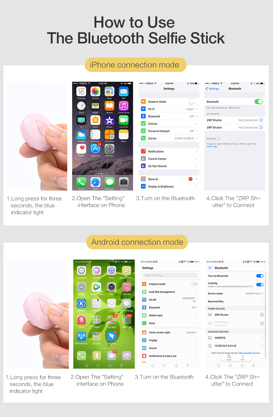 Perche selfie en Acier inoxydable 304 - Ref 3387085 Image 13