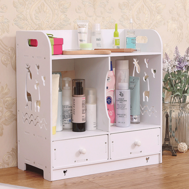 Procesamiento personalizado caja de almacenamiento estante de escritorio estante de almacenamiento de cosméticos de baño estante de almacenamiento de cajón