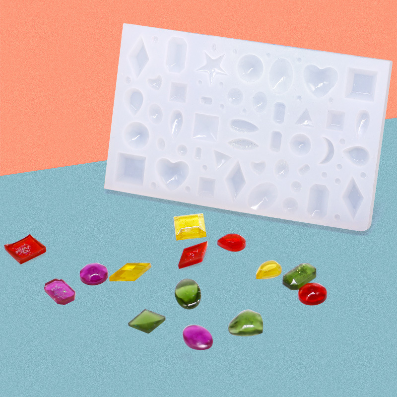 Full mirror heart geometric moon semicircle five-star transparent silicone mold DIY jewelry Crystal epoxy mold Full mirror heart geometric moon semicircle five-star transparent silicone mold DIY jewelry Crystal epoxy mold