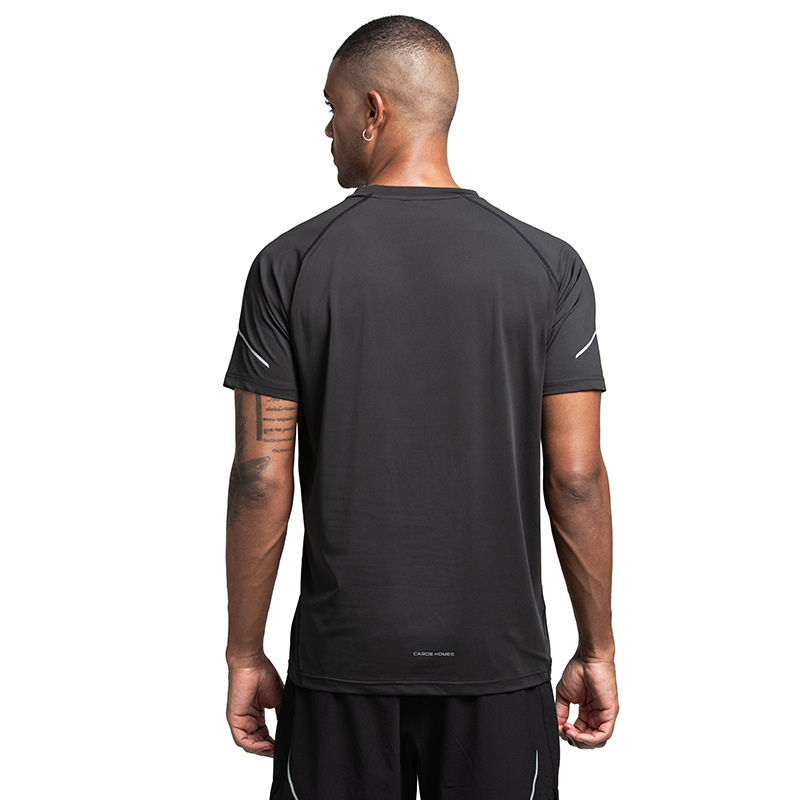 夏季速干衣男 户外弹力透气反光速干T恤 短袖健身登山快干衣新款