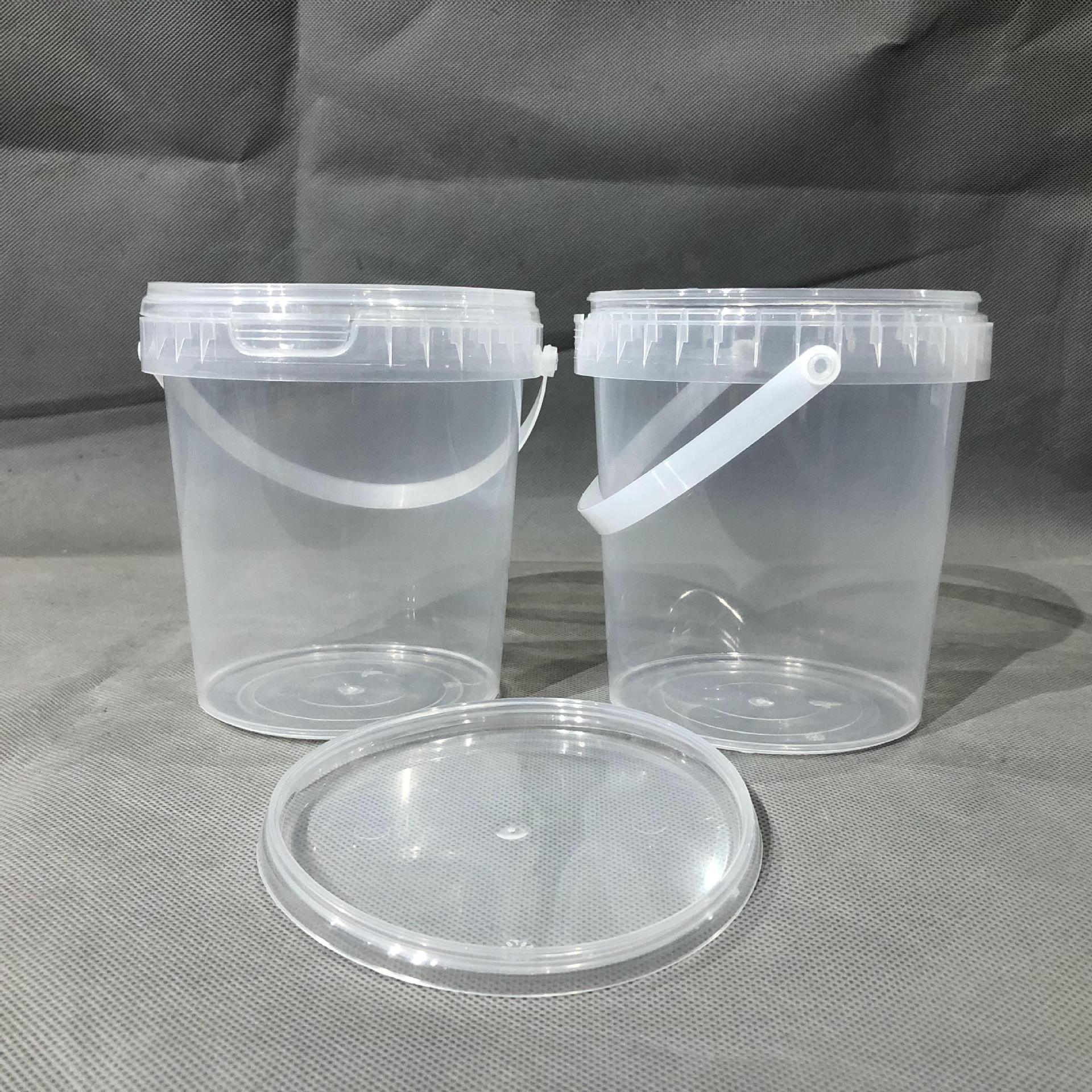 厂家直销800毫升0.8公斤食品级小圆桶糖果桶冰激凌桶透明桶塑料桶