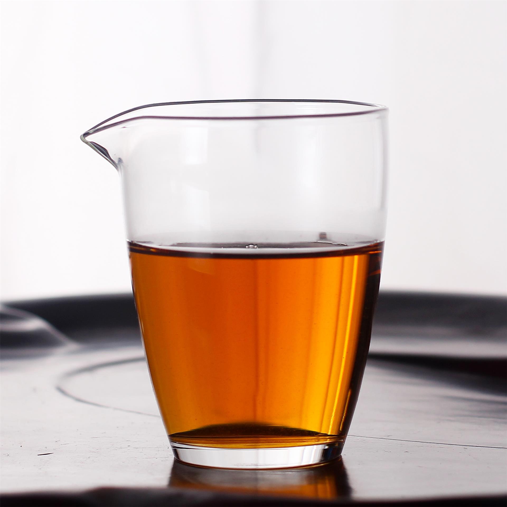 耐热玻璃公道杯厚底功夫茶具 分茶器日式玻璃如意公杯茶海批发