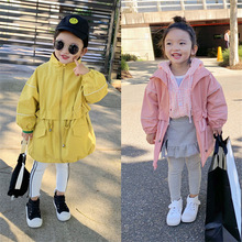 女童外套收腰系绳风衣外衣25秋装新款外贸童装代发3-8岁