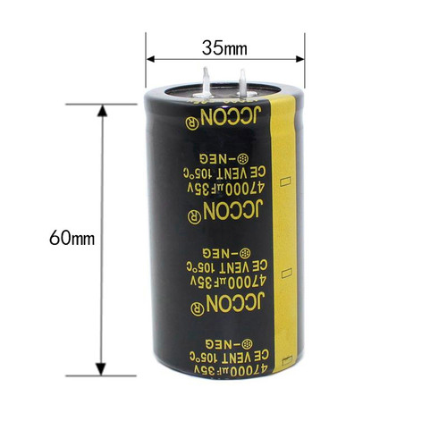 Audio power amplifier capacitor 35V 47000uf JCCON black gold long life high voltage spot welding electrolytic capacitor 35x60