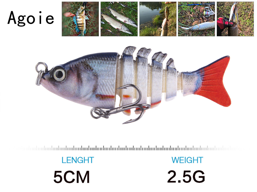 Shallow Diving Hard Swimbaits 50mm 3g Jointed Swimbait Fresh Water Bass Swimbait Tackle Gear