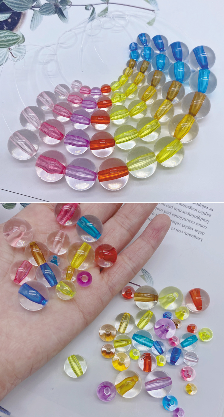 Beaded material through-hole core bead jewelry, hair rope necklace, acrylic round bead diy simple and easy accessory detail image 5