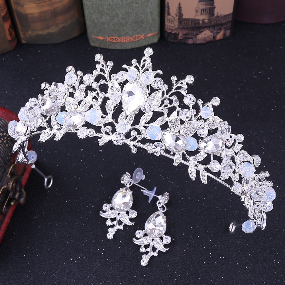 Fashion Crown Alloy Inlay Crystal Rhinestones Crown 1 Set display picture 3