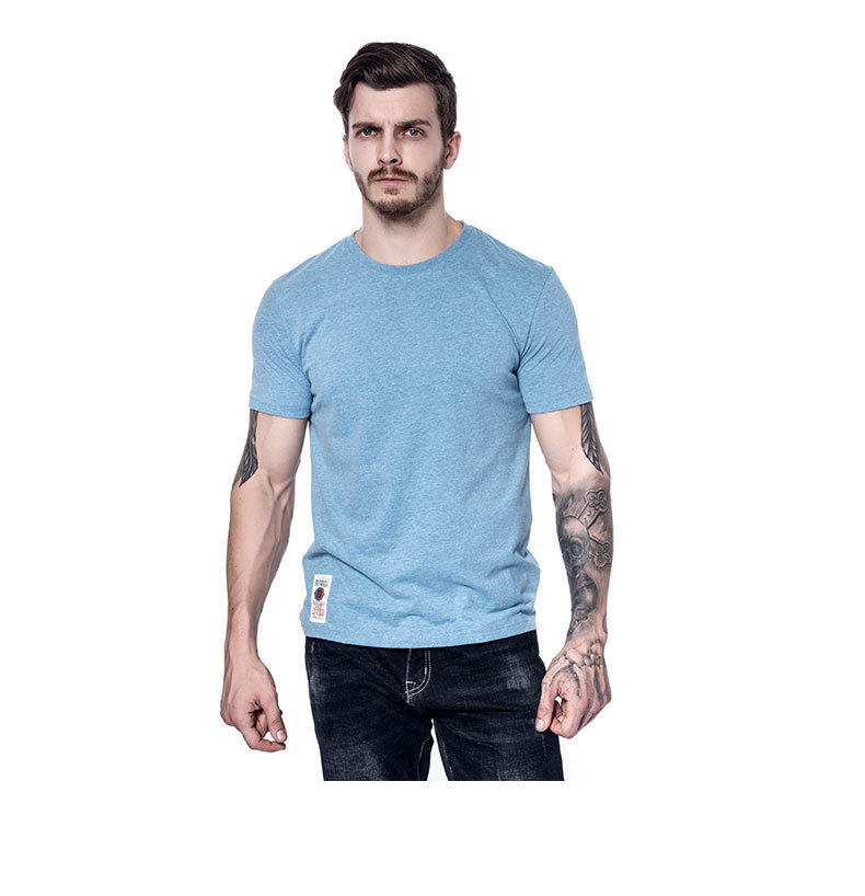 Herren T-shirt Aus Baumwolle Mit Rundhalsausschnitt Kurzarm_voghion.com