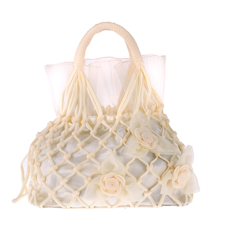 Women's Bag Dinner Bag Retro Wool Woven Handmade Net Bag Wedding Bag Bridesmaid Bag display picture 9