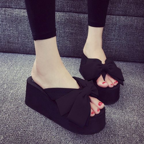 Factory Direct Sales Women's Fashion Outerwear Casual Summer Slipper with Elegant Butterfly Knot New Style Slippers