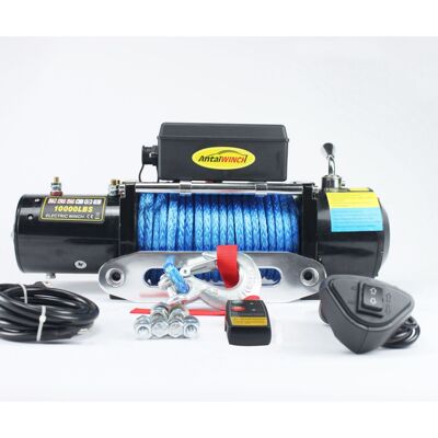 Manufactor Cheap sale 12v/24v 10000 Nylon rope automobile capstan Winch