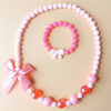Set with bow, children's necklace and bracelet, Aliexpress, Amazon, flowered