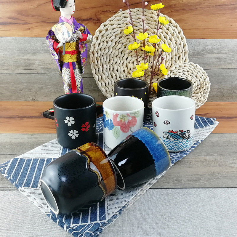 日式杯随手杯陶瓷杯茶杯水杯日韩餐具茶具瓷杯子瓷杯陶瓷直身杯子|ms