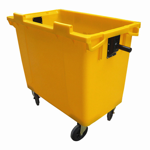 660L medical trash can outdoor large plastic trash can large capacity sanitation wheeled trolley trash can