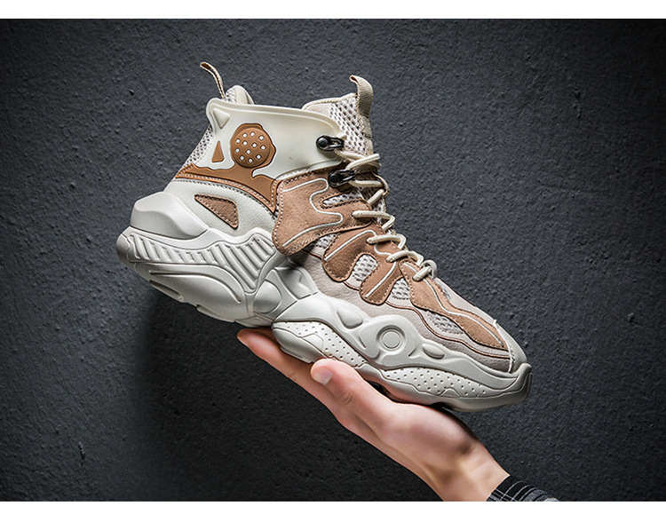 Designer Fashion Men's Shoes Spring and Autumn Sports Korean Edition Versatile Basketball Shoes Men's Trendy Shoes Casual High Top Shoes_voghion.com