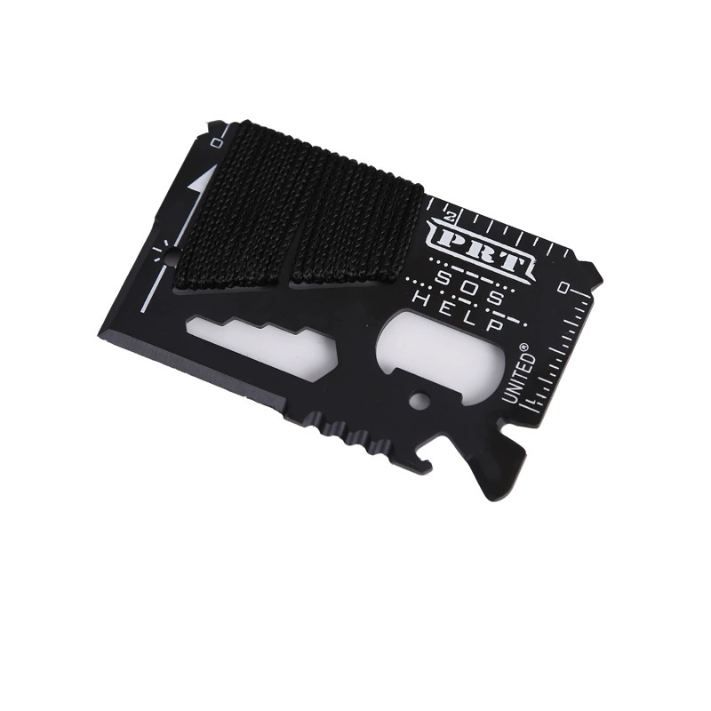 14‑in‑1 survival tool card, 435 stainless steel, compact multi‑function card 8.7×5.5×0.2 cm