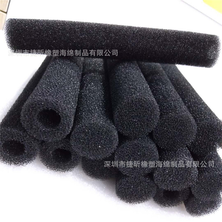 厂家35ppi黑色过滤海绵实心柱子鱼缸透气过滤圆片成型