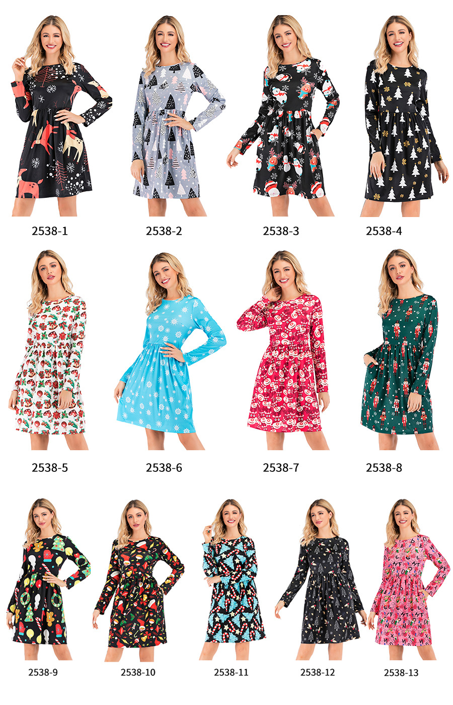 ropa de otoño e invierno falda estampada de manga larga NSAL2064