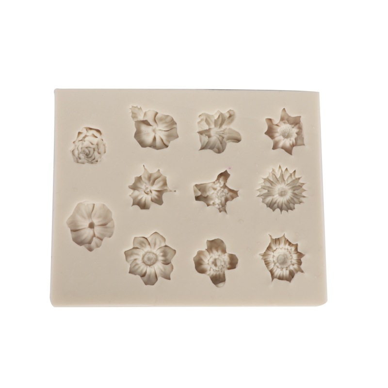Molde de pastel girasol Rosa silicona fondant molde mini pequeña flor hornear fondant molde epoxi