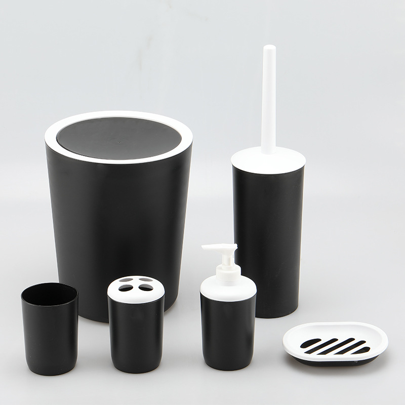 Juego de baño de lavado de color sólido de seis piezas, exclusivo transfronterizo para comercio exterior, set de baño en caja de color