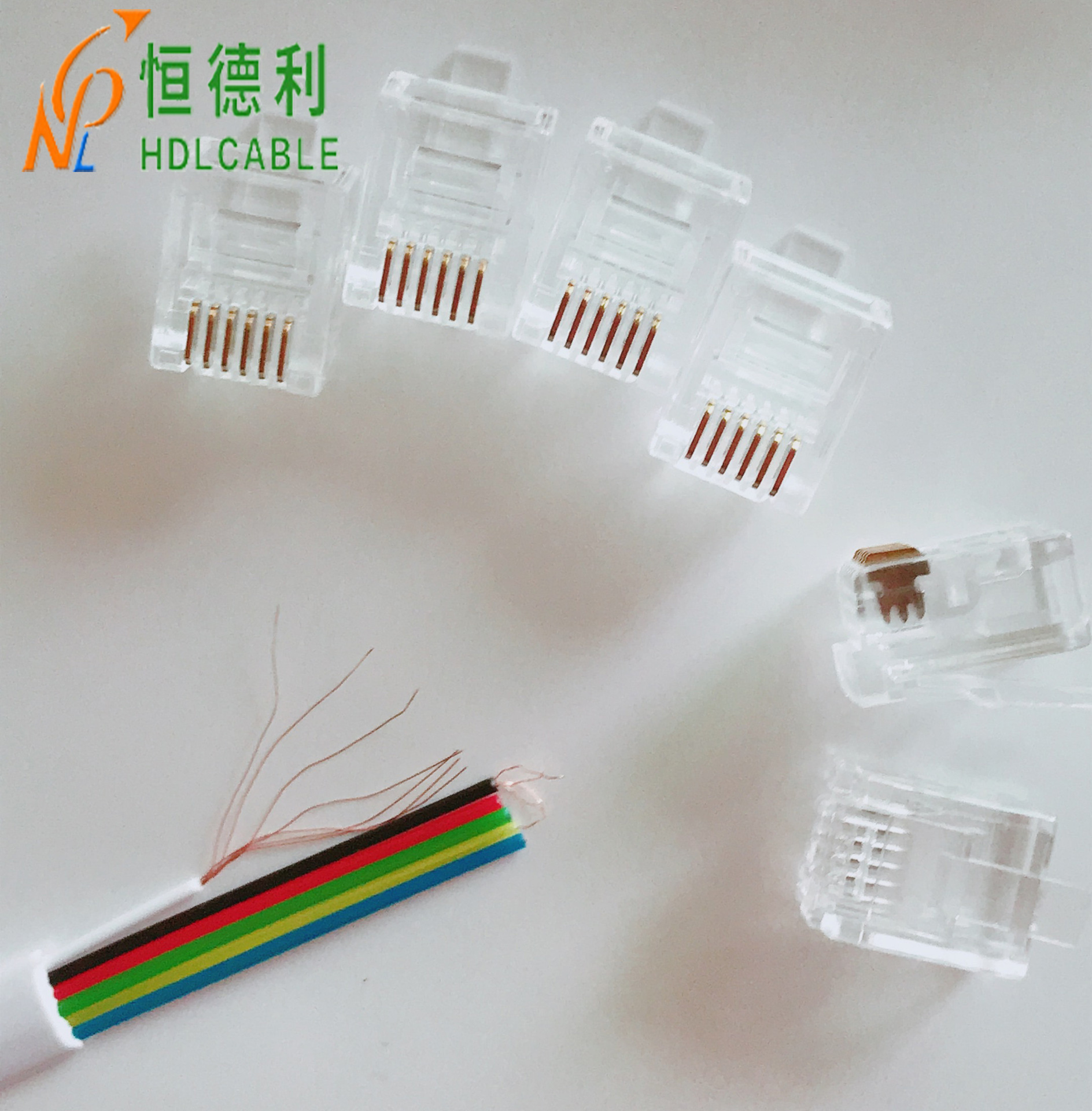 扁平六芯电话线厂家直供 6芯电话线 6P6C 28AWG环保无氧铜电话线