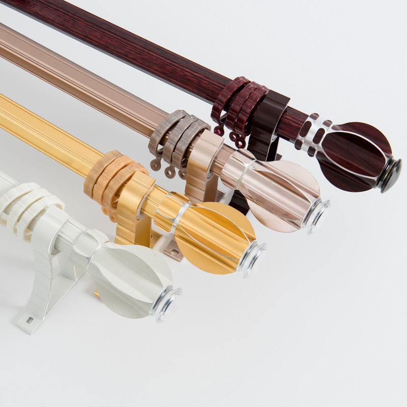 批发零售供应工程加厚铝合金窗帘杆 罗马杆 单杆双杆窗帘轨道|ms