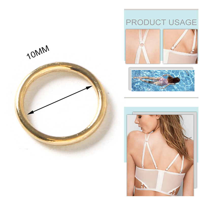 金属泳衣搭扣内衣调节扣优质文胸扣10mm0字扣O环圈捌扣电镀环保