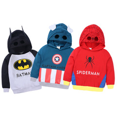 2024 Spring and Autumn Children's Sweatshirt Cotton Autumn Wear Unisex Hooded Masked Pullover with Long Sleeves for Toddlers and Young Kids
