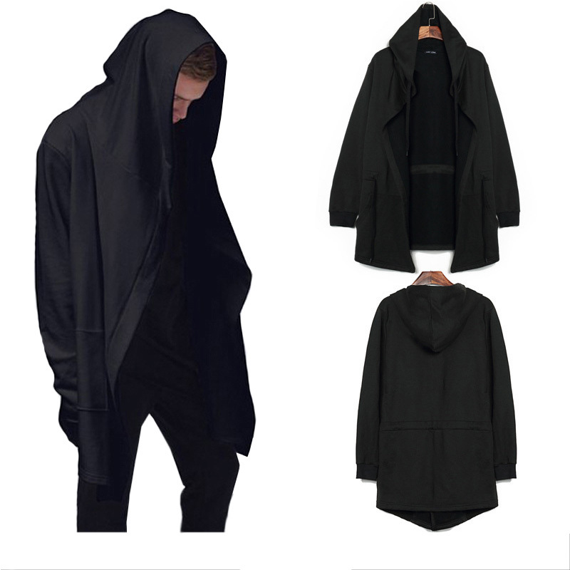 2019 foreign trade fashion solid color Roman autumn dress medium long Cape wizard Cape men's Hoodie large