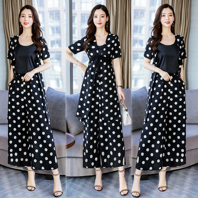 New wide-leg pants suit fashion professional three-piece suit